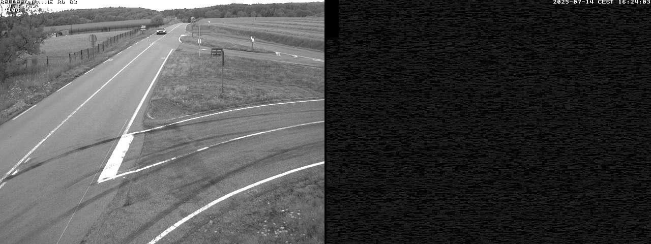 Webcam à Bellefontaine dans les Vosges à 552 mètres d'altitude sur la D63, à la jonction avec la D20A