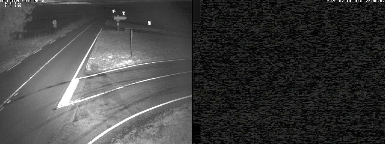Webcam à Bellefontaine dans les Vosges à 552 mètres d'altitude sur la D63, à la jonction avec la D20A