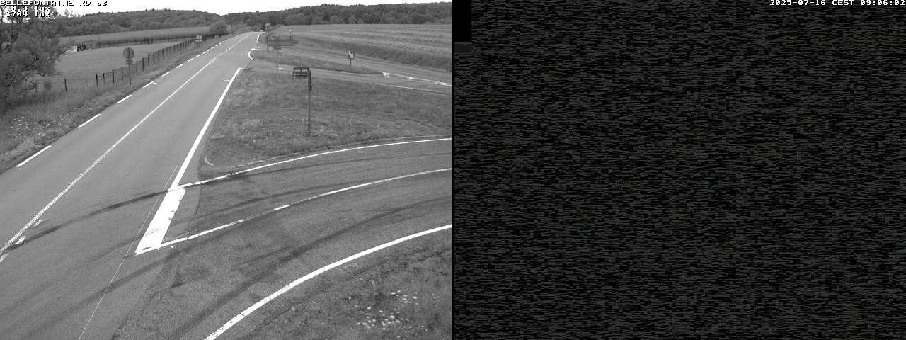 Webcam à Bellefontaine dans les Vosges à 552 mètres d'altitude sur la D63, à la jonction avec la D20A
