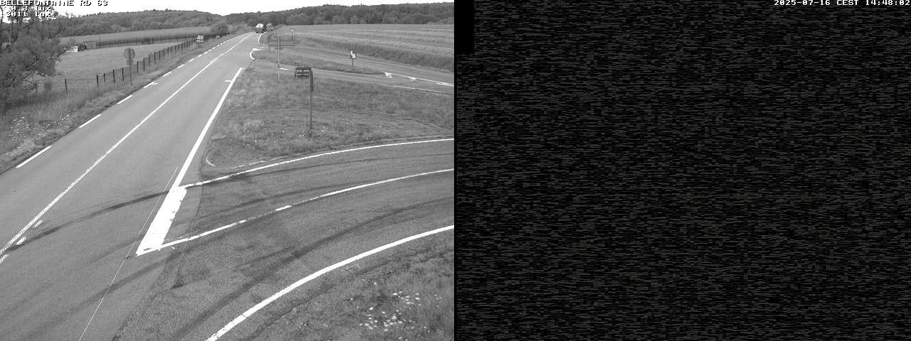 Webcam à Bellefontaine dans les Vosges à 552 mètres d'altitude sur la D63, à la jonction avec la D20A