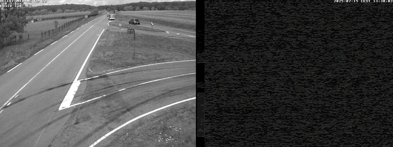 Webcam à Bellefontaine dans les Vosges à 552 mètres d'altitude sur la D63, à la jonction avec la D20A