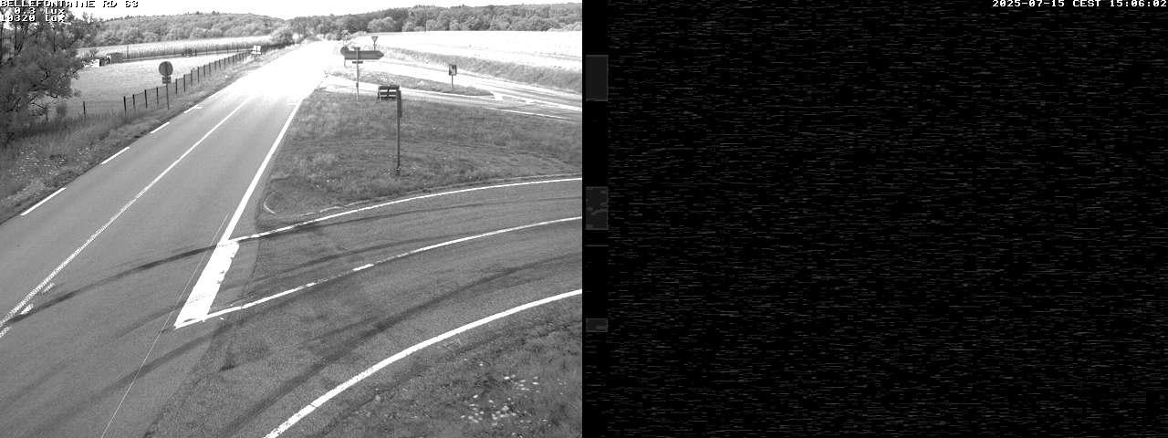 Webcam à Bellefontaine dans les Vosges à 552 mètres d'altitude sur la D63, à la jonction avec la D20A