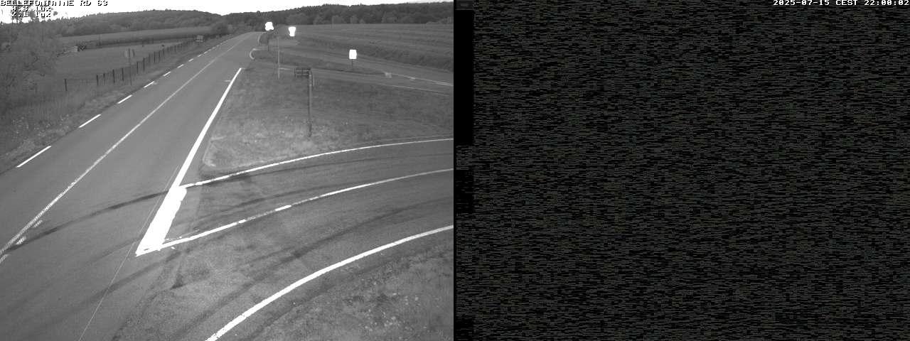 Webcam à Bellefontaine dans les Vosges à 552 mètres d'altitude sur la D63, à la jonction avec la D20A