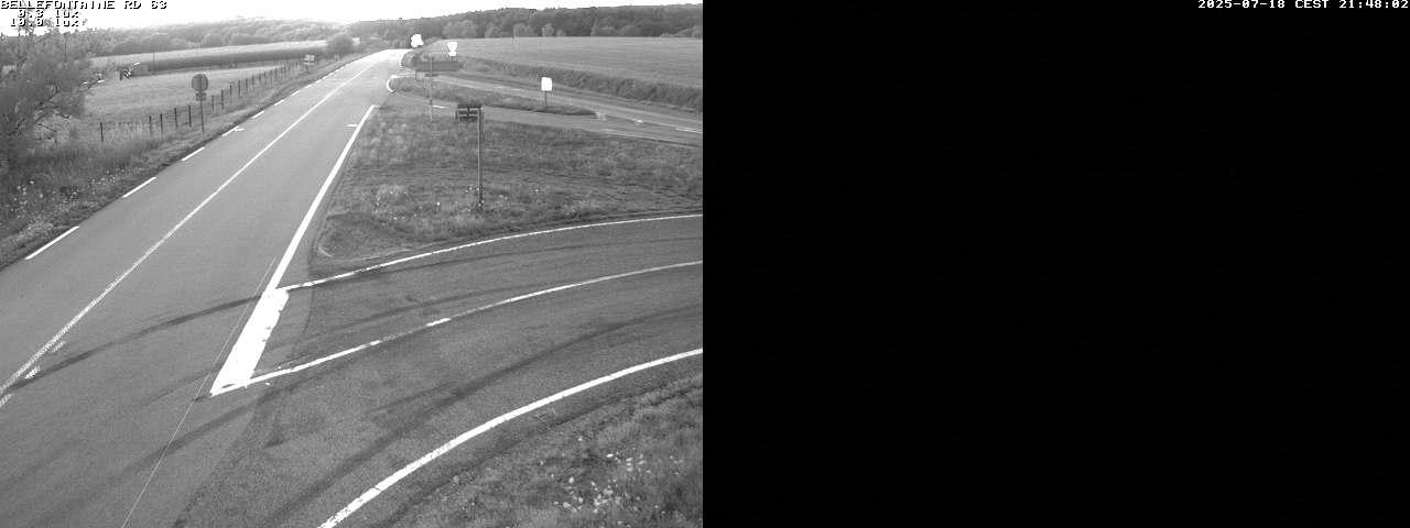 Webcam à Bellefontaine dans les Vosges à 552 mètres d'altitude sur la D63, à la jonction avec la D20A