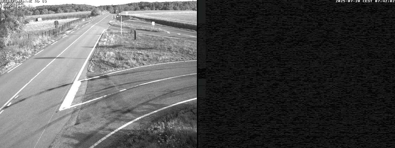 Webcam à Bellefontaine dans les Vosges à 552 mètres d'altitude sur la D63, à la jonction avec la D20A