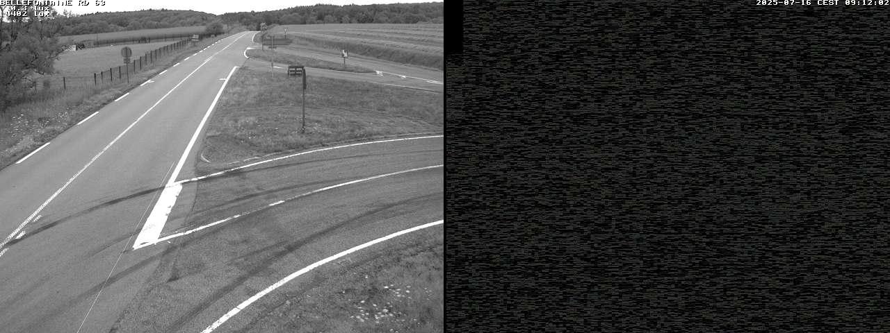 Webcam à Bellefontaine dans les Vosges à 552 mètres d'altitude sur la D63, à la jonction avec la D20A
