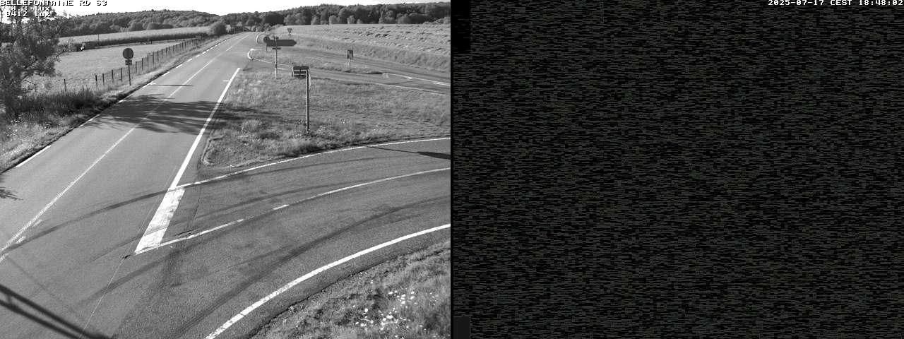 Webcam à Bellefontaine dans les Vosges à 552 mètres d'altitude sur la D63, à la jonction avec la D20A