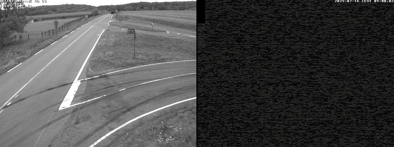 Webcam à Bellefontaine dans les Vosges à 552 mètres d'altitude sur la D63, à la jonction avec la D20A