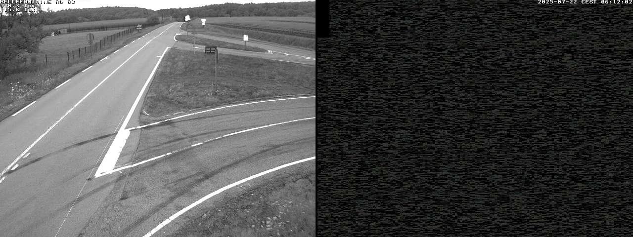 Webcam à Bellefontaine dans les Vosges à 552 mètres d'altitude sur la D63, à la jonction avec la D20A