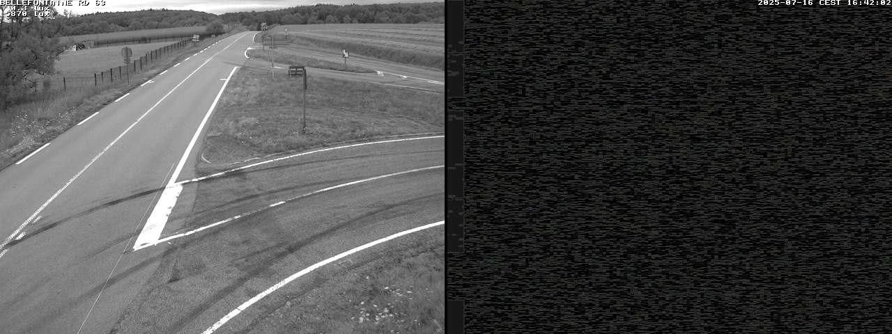 Webcam à Bellefontaine dans les Vosges à 552 mètres d'altitude sur la D63, à la jonction avec la D20A