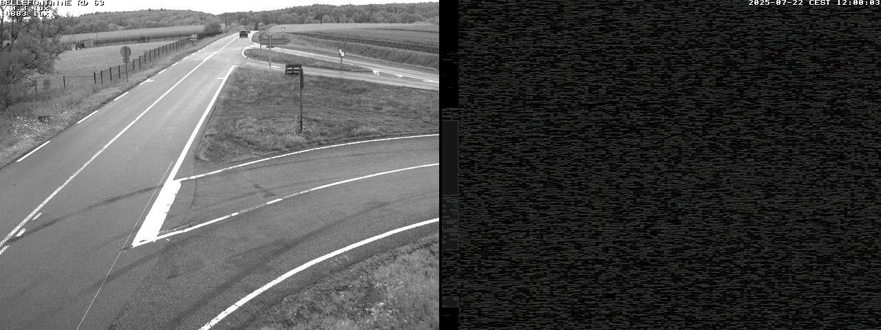 Webcam à Bellefontaine dans les Vosges à 552 mètres d'altitude sur la D63, à la jonction avec la D20A