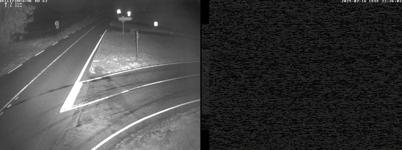 Webcam à Bellefontaine dans les Vosges à 552 mètres d'altitude sur la D63, à la jonction avec la D20A