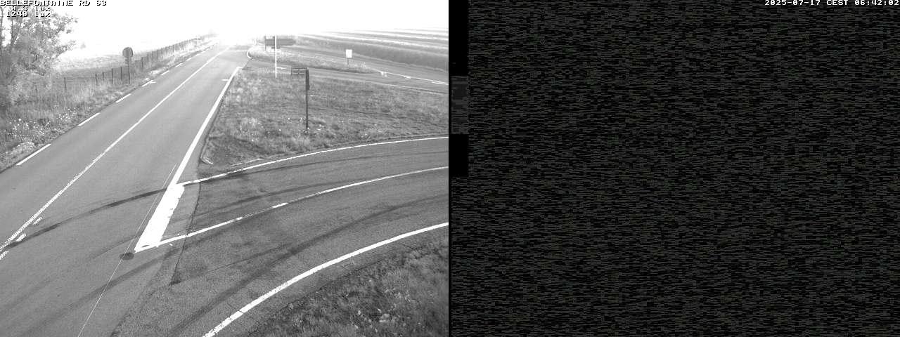 Webcam à Bellefontaine dans les Vosges à 552 mètres d'altitude sur la D63, à la jonction avec la D20A