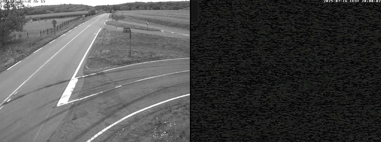 Webcam à Bellefontaine dans les Vosges à 552 mètres d'altitude sur la D63, à la jonction avec la D20A