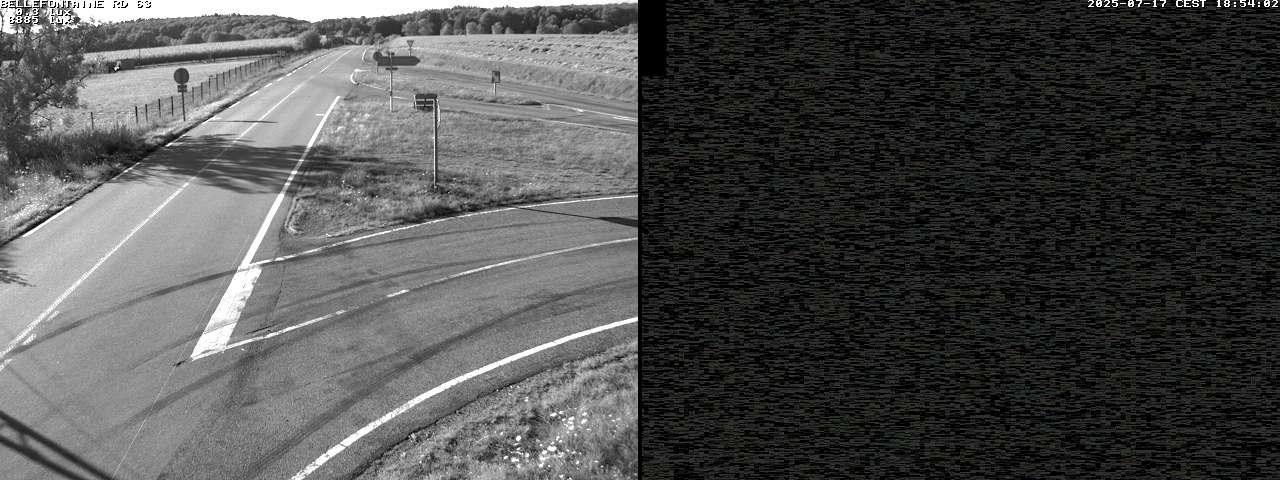 Webcam à Bellefontaine dans les Vosges à 552 mètres d'altitude sur la D63, à la jonction avec la D20A