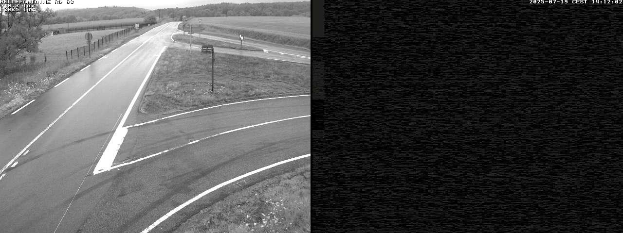Webcam à Bellefontaine dans les Vosges à 552 mètres d'altitude sur la D63, à la jonction avec la D20A