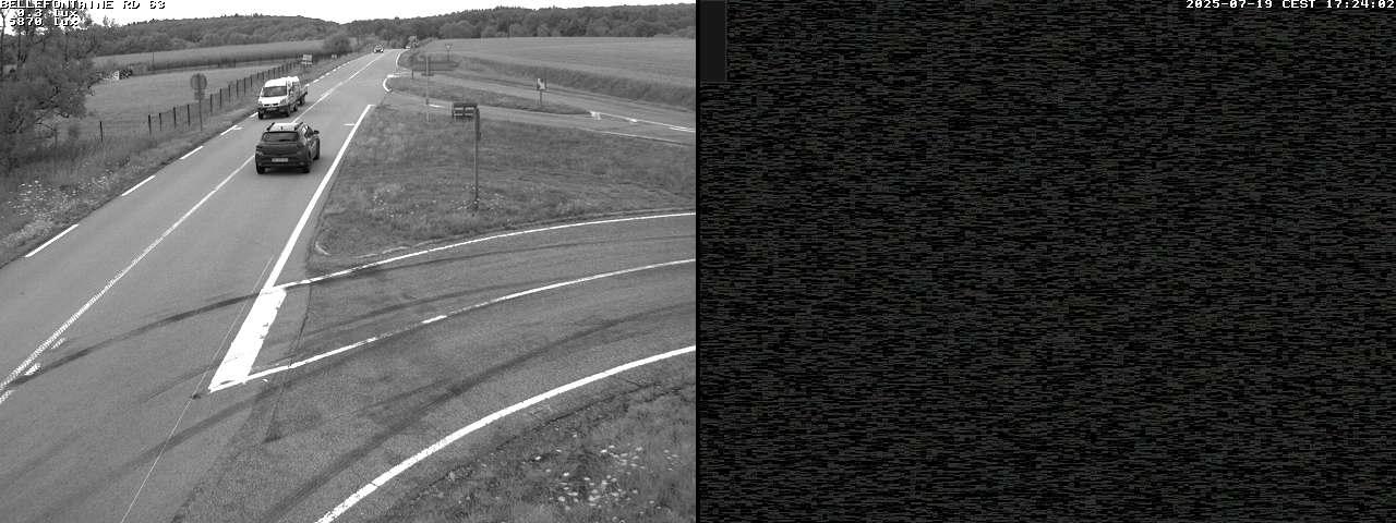 Webcam à Bellefontaine dans les Vosges à 552 mètres d'altitude sur la D63, à la jonction avec la D20A