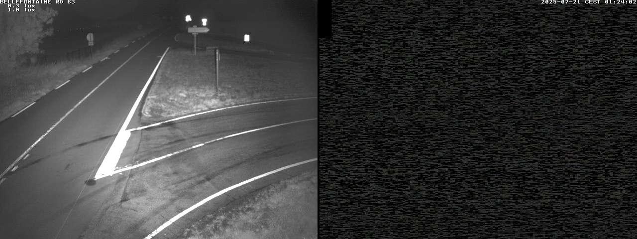 Webcam à Bellefontaine dans les Vosges à 552 mètres d'altitude sur la D63, à la jonction avec la D20A