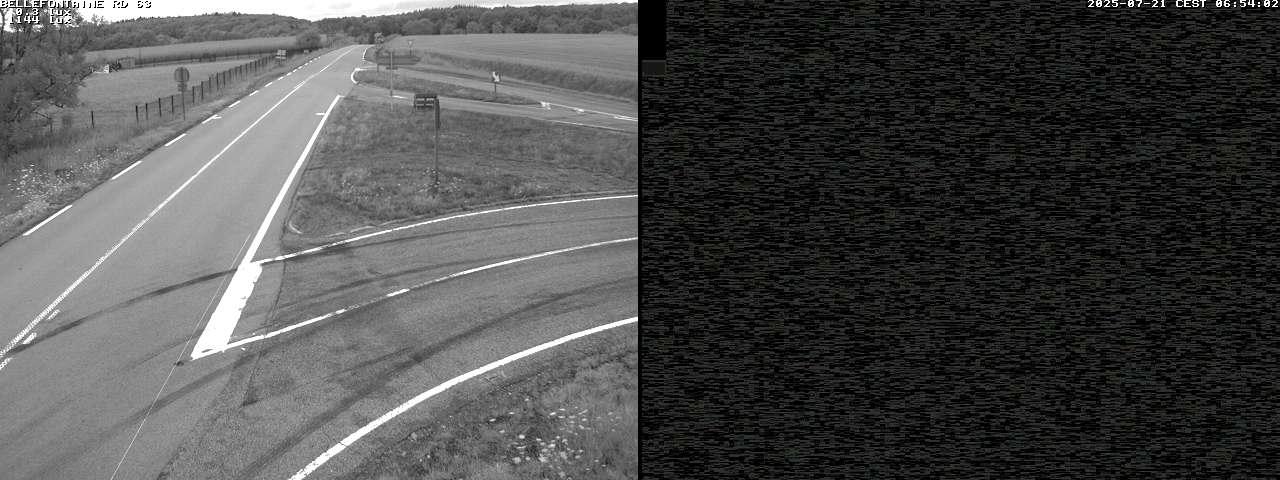 Webcam à Bellefontaine dans les Vosges à 552 mètres d'altitude sur la D63, à la jonction avec la D20A