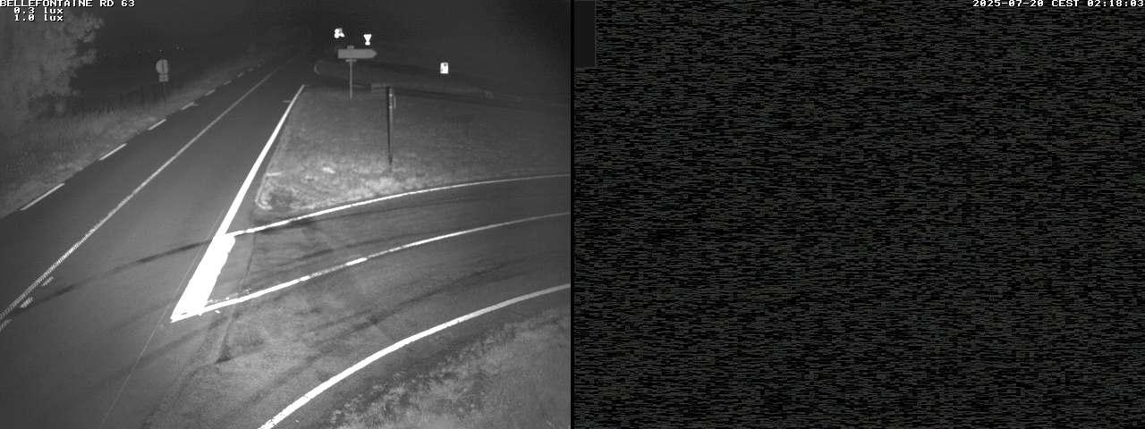 Webcam à Bellefontaine dans les Vosges à 552 mètres d'altitude sur la D63, à la jonction avec la D20A