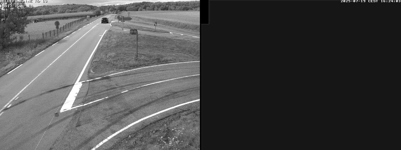 Webcam à Bellefontaine dans les Vosges à 552 mètres d'altitude sur la D63, à la jonction avec la D20A