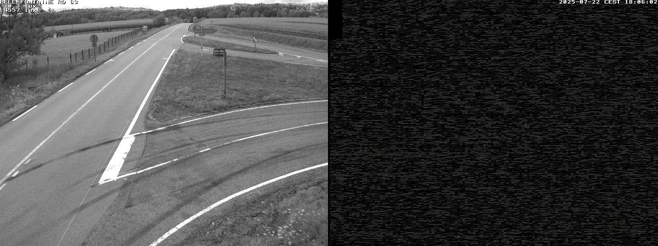 Webcam à Bellefontaine dans les Vosges à 552 mètres d'altitude sur la D63, à la jonction avec la D20A