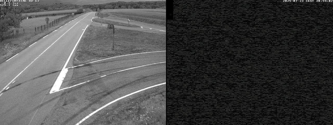 Webcam à Bellefontaine dans les Vosges à 552 mètres d'altitude sur la D63, à la jonction avec la D20A