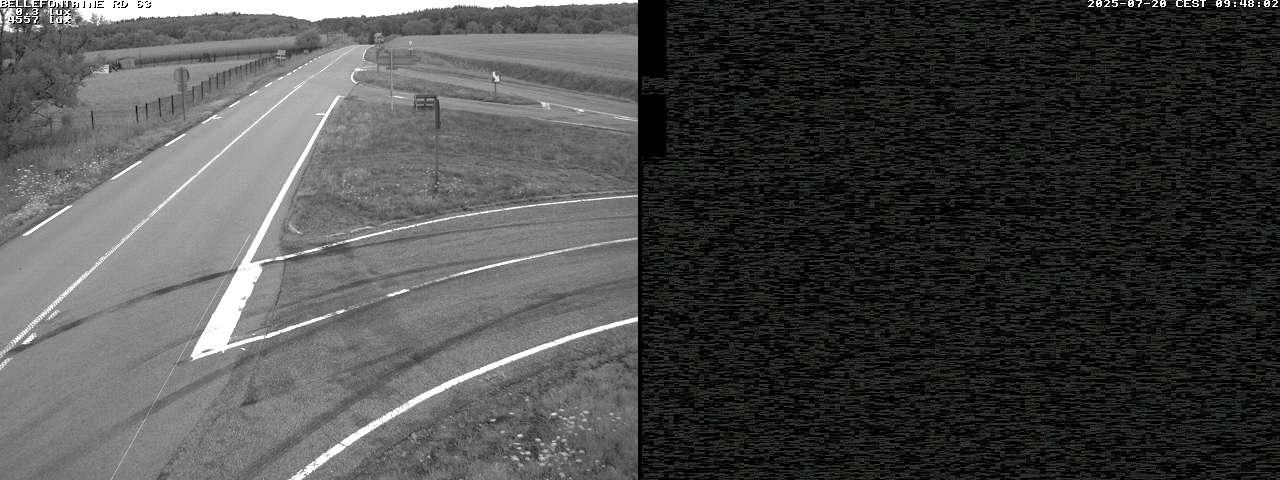 Webcam à Bellefontaine dans les Vosges à 552 mètres d'altitude sur la D63, à la jonction avec la D20A