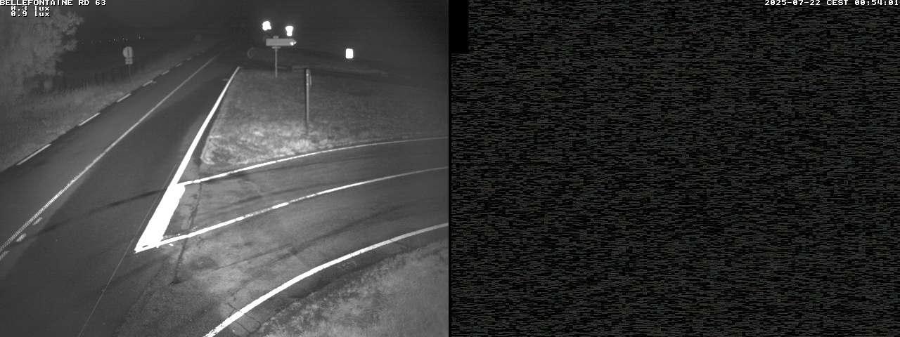 Webcam à Bellefontaine dans les Vosges à 552 mètres d'altitude sur la D63, à la jonction avec la D20A