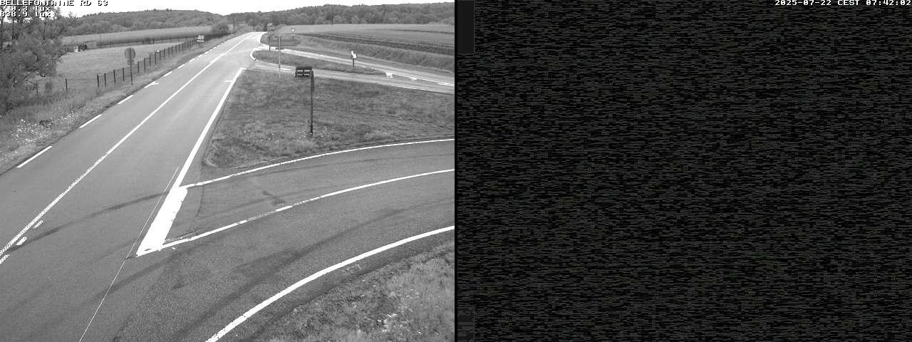 Webcam à Bellefontaine dans les Vosges à 552 mètres d'altitude sur la D63, à la jonction avec la D20A