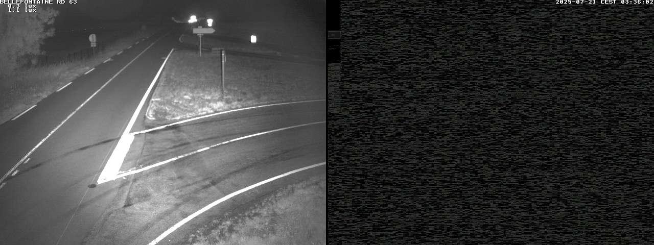 Webcam à Bellefontaine dans les Vosges à 552 mètres d'altitude sur la D63, à la jonction avec la D20A