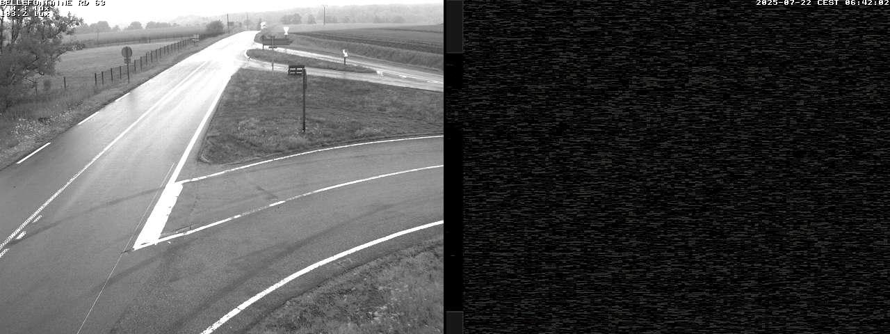 Webcam à Bellefontaine dans les Vosges à 552 mètres d'altitude sur la D63, à la jonction avec la D20A