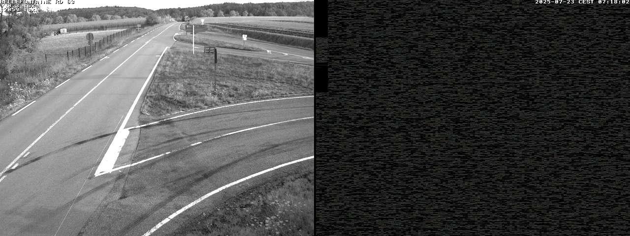 Webcam à Bellefontaine dans les Vosges à 552 mètres d'altitude sur la D63, à la jonction avec la D20A