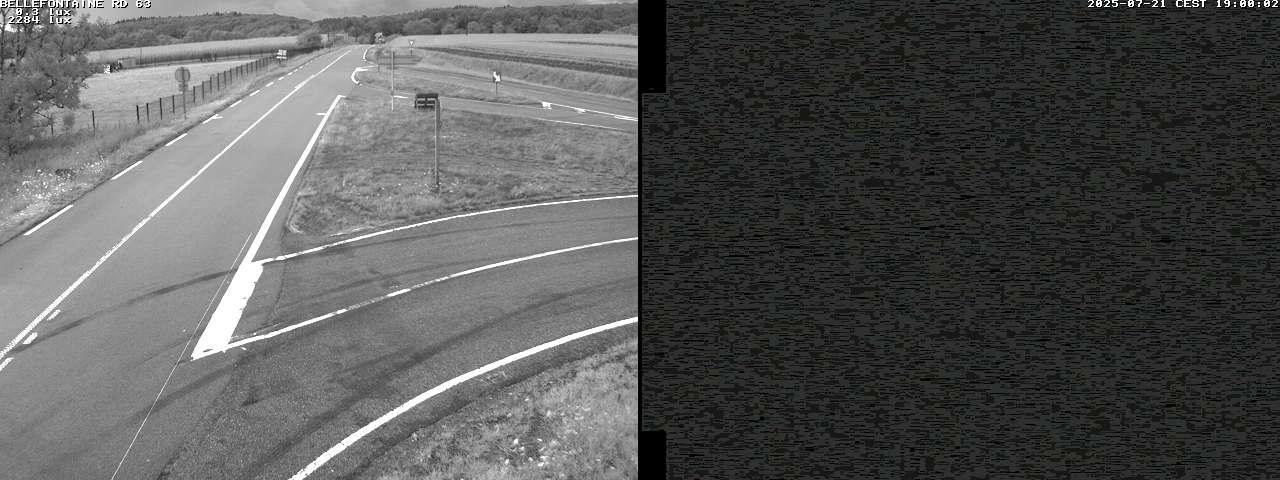Webcam à Bellefontaine dans les Vosges à 552 mètres d'altitude sur la D63, à la jonction avec la D20A