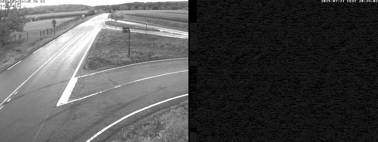 Webcam à Bellefontaine dans les Vosges à 552 mètres d'altitude sur la D63, à la jonction avec la D20A