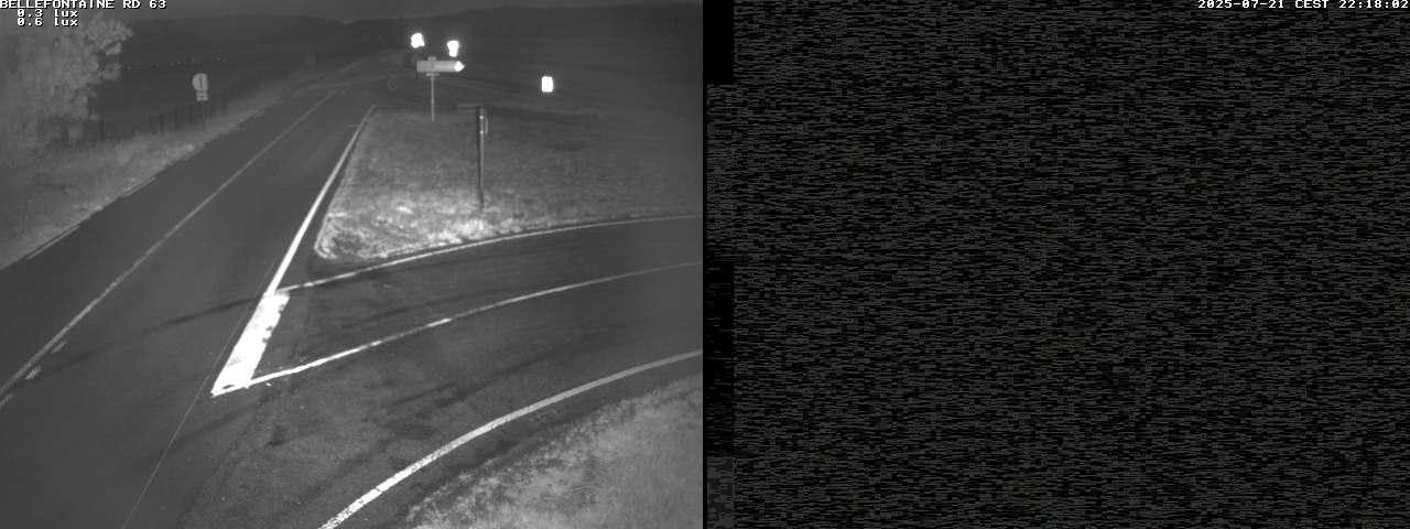 Webcam à Bellefontaine dans les Vosges à 552 mètres d'altitude sur la D63, à la jonction avec la D20A