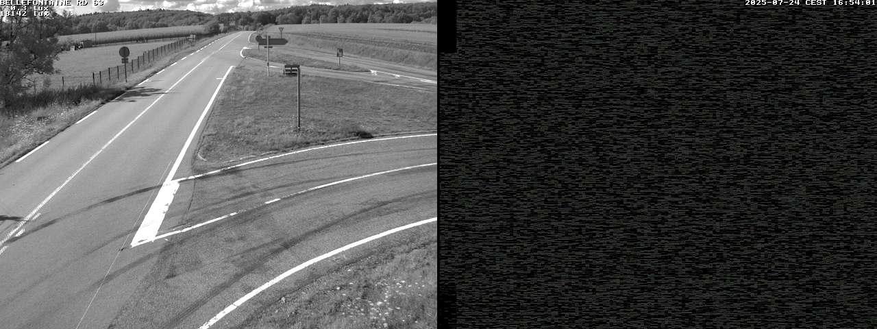 Webcam à Bellefontaine dans les Vosges à 552 mètres d'altitude sur la D63, à la jonction avec la D20A