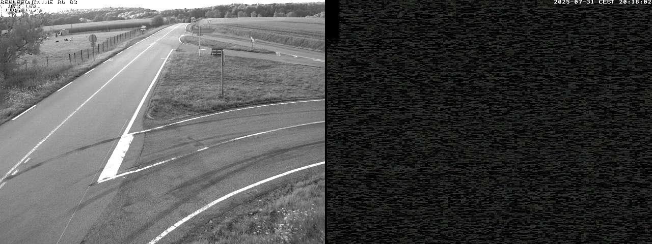 Webcam à Bellefontaine dans les Vosges à 552 mètres d'altitude sur la D63, à la jonction avec la D20A