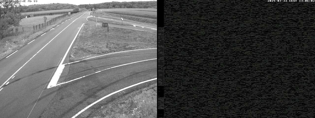 Webcam à Bellefontaine dans les Vosges à 552 mètres d'altitude sur la D63, à la jonction avec la D20A