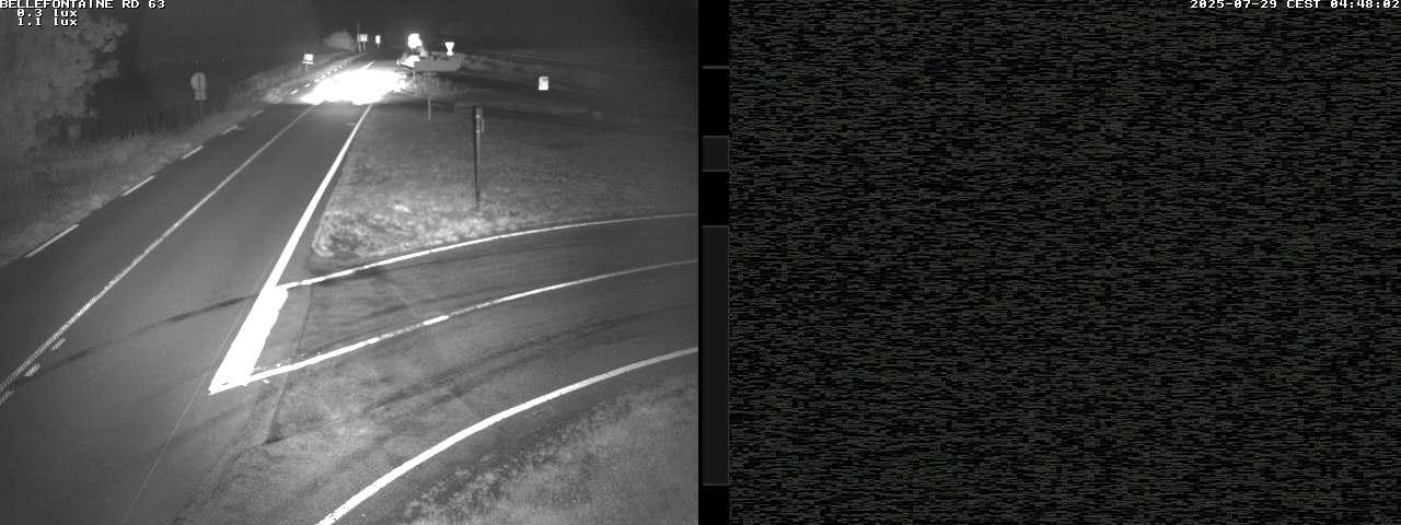 Webcam à Bellefontaine dans les Vosges à 552 mètres d'altitude sur la D63, à la jonction avec la D20A