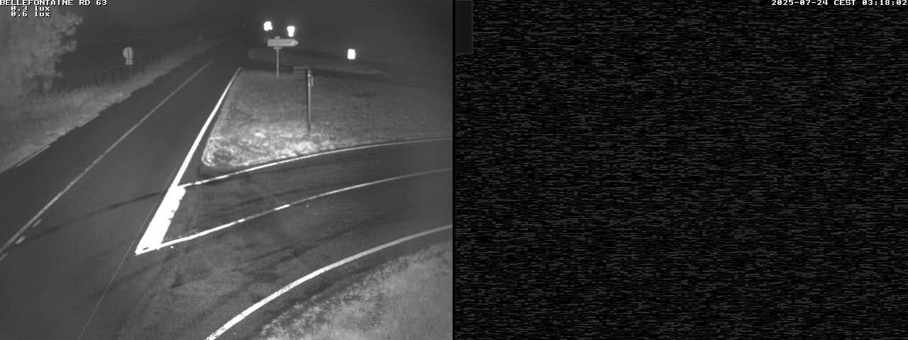 Webcam à Bellefontaine dans les Vosges à 552 mètres d'altitude sur la D63, à la jonction avec la D20A