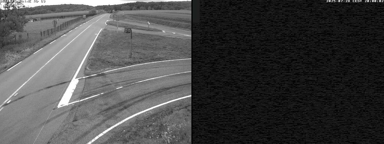 Webcam à Bellefontaine dans les Vosges à 552 mètres d'altitude sur la D63, à la jonction avec la D20A