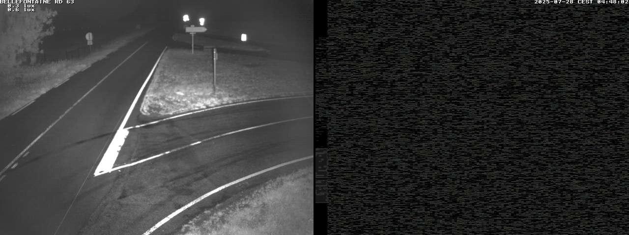 Webcam à Bellefontaine dans les Vosges à 552 mètres d'altitude sur la D63, à la jonction avec la D20A