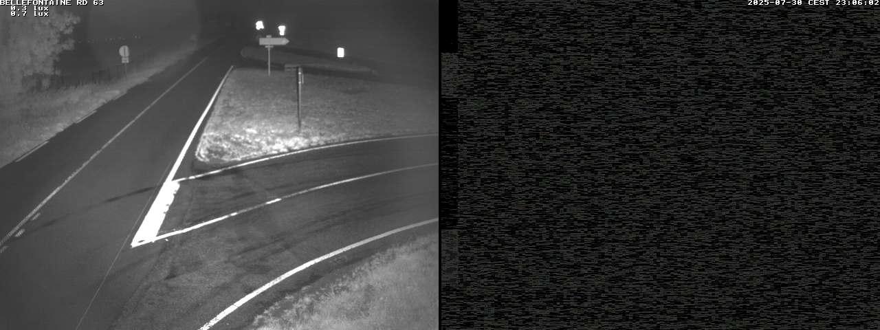 Webcam à Bellefontaine dans les Vosges à 552 mètres d'altitude sur la D63, à la jonction avec la D20A