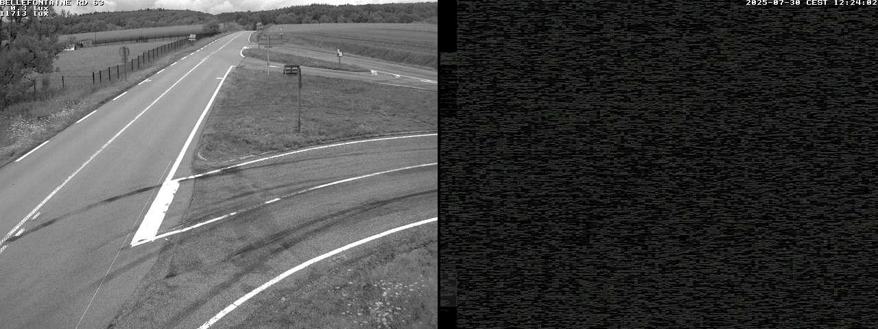 Webcam à Bellefontaine dans les Vosges à 552 mètres d'altitude sur la D63, à la jonction avec la D20A
