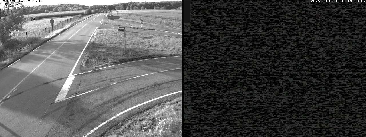 Webcam à Bellefontaine dans les Vosges à 552 mètres d'altitude sur la D63, à la jonction avec la D20A
