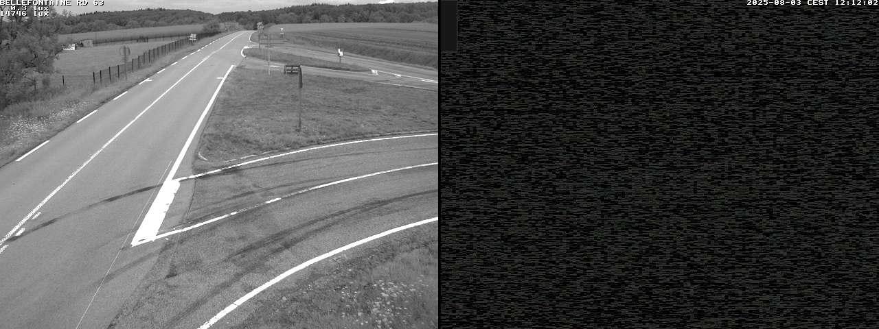 Webcam à Bellefontaine dans les Vosges à 552 mètres d'altitude sur la D63, à la jonction avec la D20A