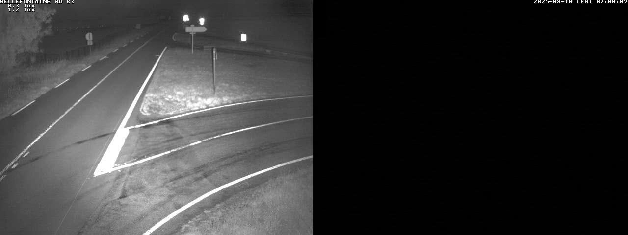 Webcam à Bellefontaine dans les Vosges à 552 mètres d'altitude sur la D63, à la jonction avec la D20A