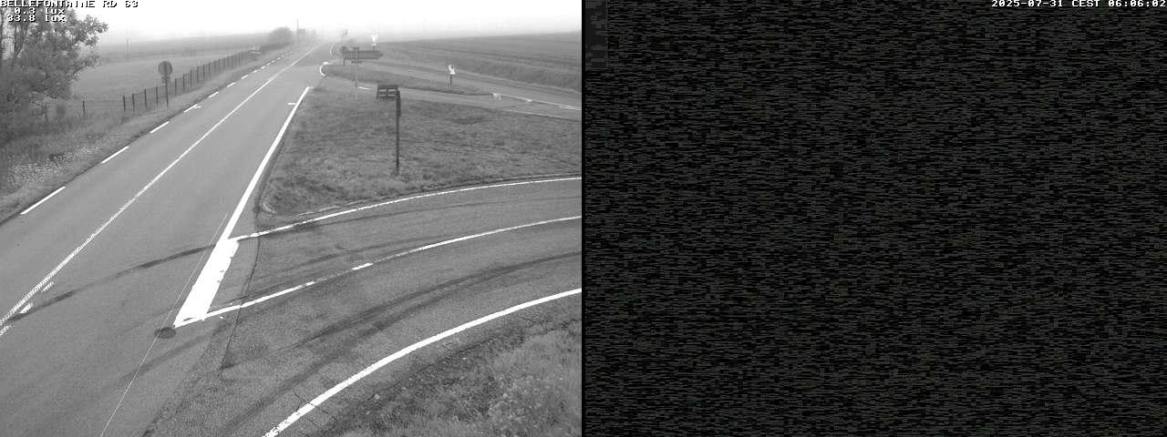 Webcam à Bellefontaine dans les Vosges à 552 mètres d'altitude sur la D63, à la jonction avec la D20A