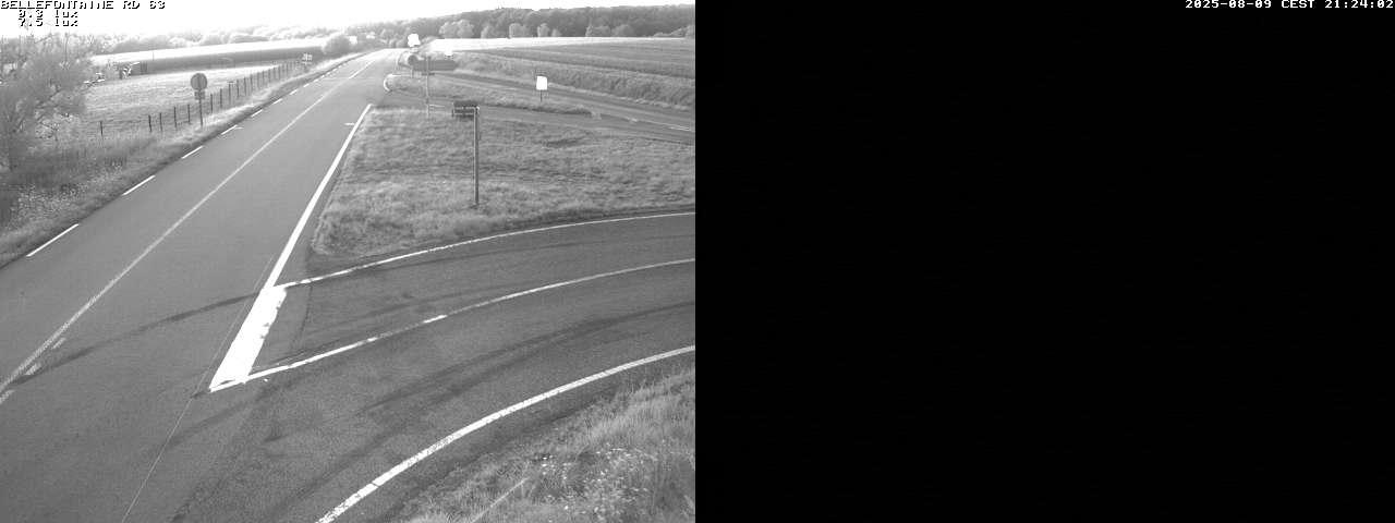 Webcam à Bellefontaine dans les Vosges à 552 mètres d'altitude sur la D63, à la jonction avec la D20A